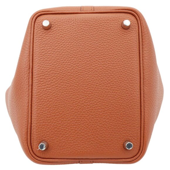 Hermes Picotin Lock 18 Taurillon Clemence Leather Hobo Bag Orange Apricot - Picture 6 of 13